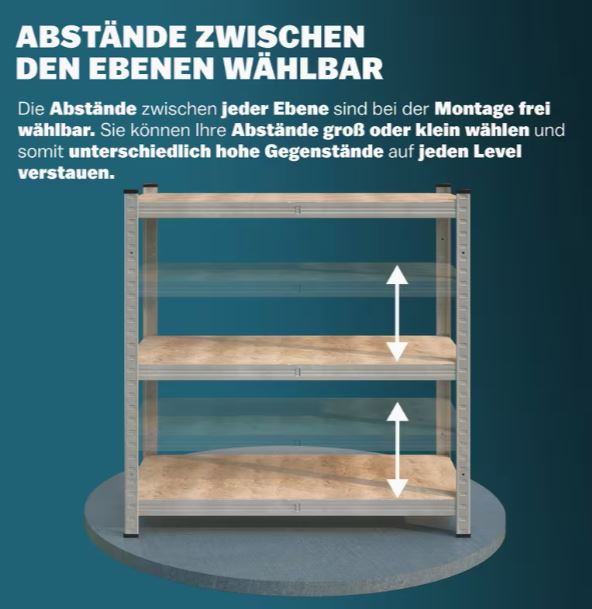 Reifenregal für 8 Reifen, 795 kg Tragkraft, 180x120x40 cm
