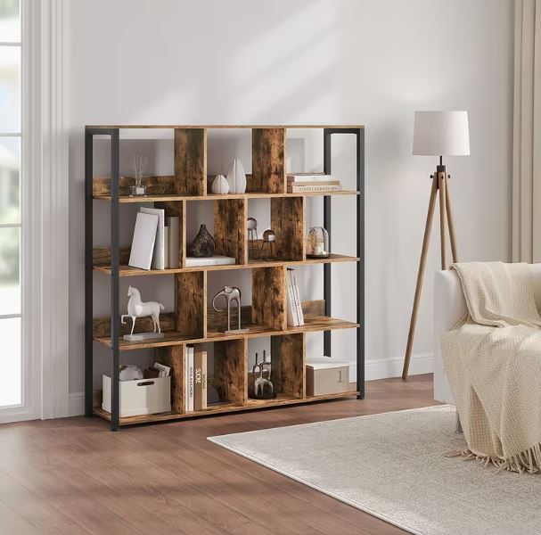 Bücherregal, 4 Etagen, 14 Fächer