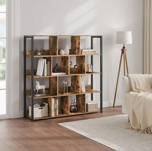 Bücherregal, 4 Etagen, 14 Fächer