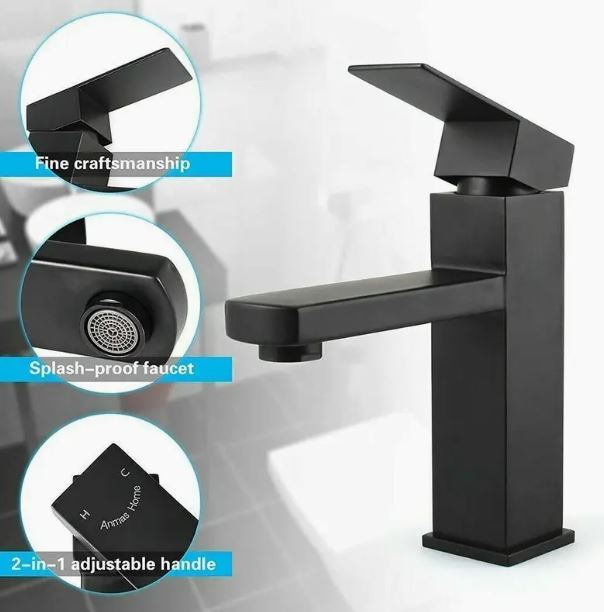 Wasserhahn Schwarz Matt