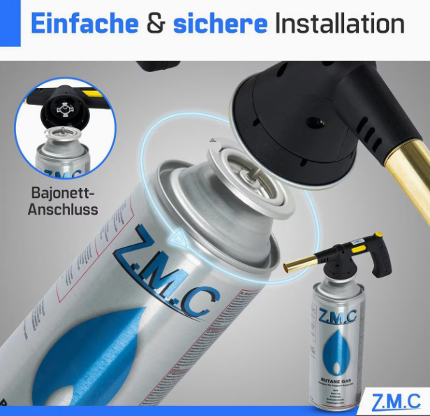 28x Z.M.C. Butan Gaskartuschen 227 g – Bajonett-Anschluss