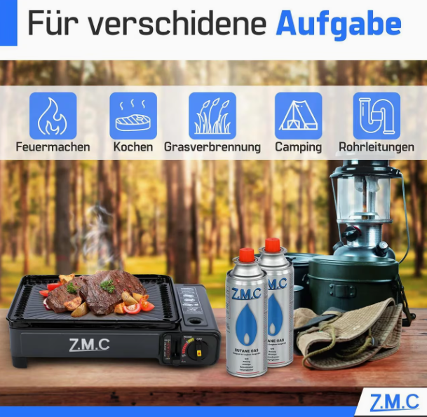 28x Z.M.C. Butan Gaskartuschen 227 g – Bajonett-Anschluss