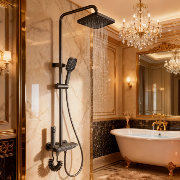 🚿 Duschsystem mit Regenduschkopf & Handbrause