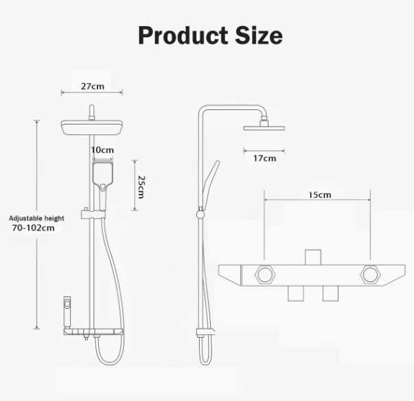 🚿 Duschsystem mit Regenduschkopf & Handbrause