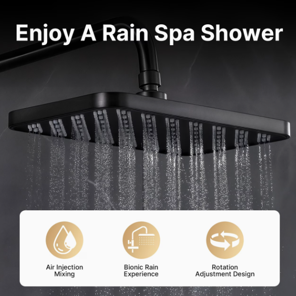 🚿 Duschsystem mit Regenduschkopf & Handbrause