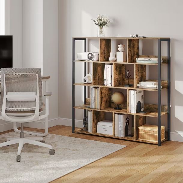 Bücherregal, 4 Etagen, 14 Fächer